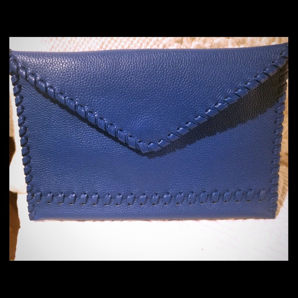 Laggo Blue Leather Clutch